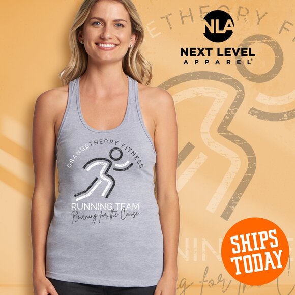 OrangeTheory workout tank Mom gift RUNNING TEAM Next Level raceback GRAY - Picture 1 of 3